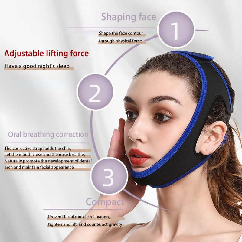 Anti-snoring Triangle Chin Strap for Men and Women, Mouth Guard Gifts, Better Breathing Health Snoring, Stop Bandage, Sleep Aid Bandage 