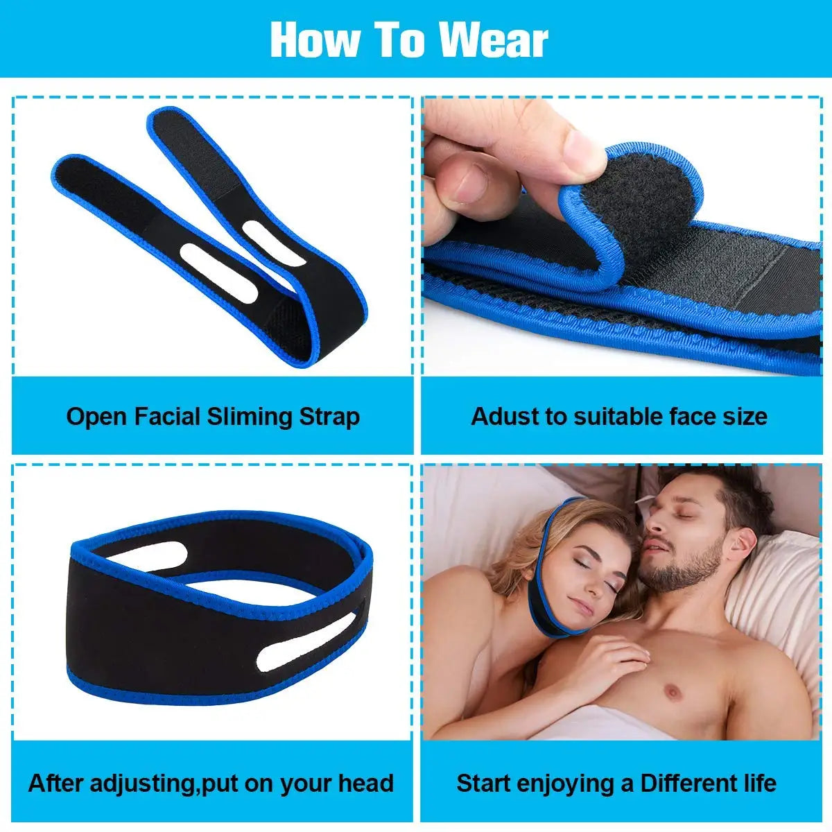 Anti Snoring Triangle Chin Strap for Men and Women, Mouth Guard, Snore Stopper, Sleeping Bandage, Better Breathing Health, Triangle Gifts 
