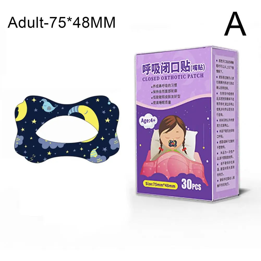 Anti-Snoring Stickers for Kids and Adults, Stop Snoring Patch, Improve Sleep, Better Breathing, Night Sleep, Mouth Orthosis, Q8O5, 30 Pack 