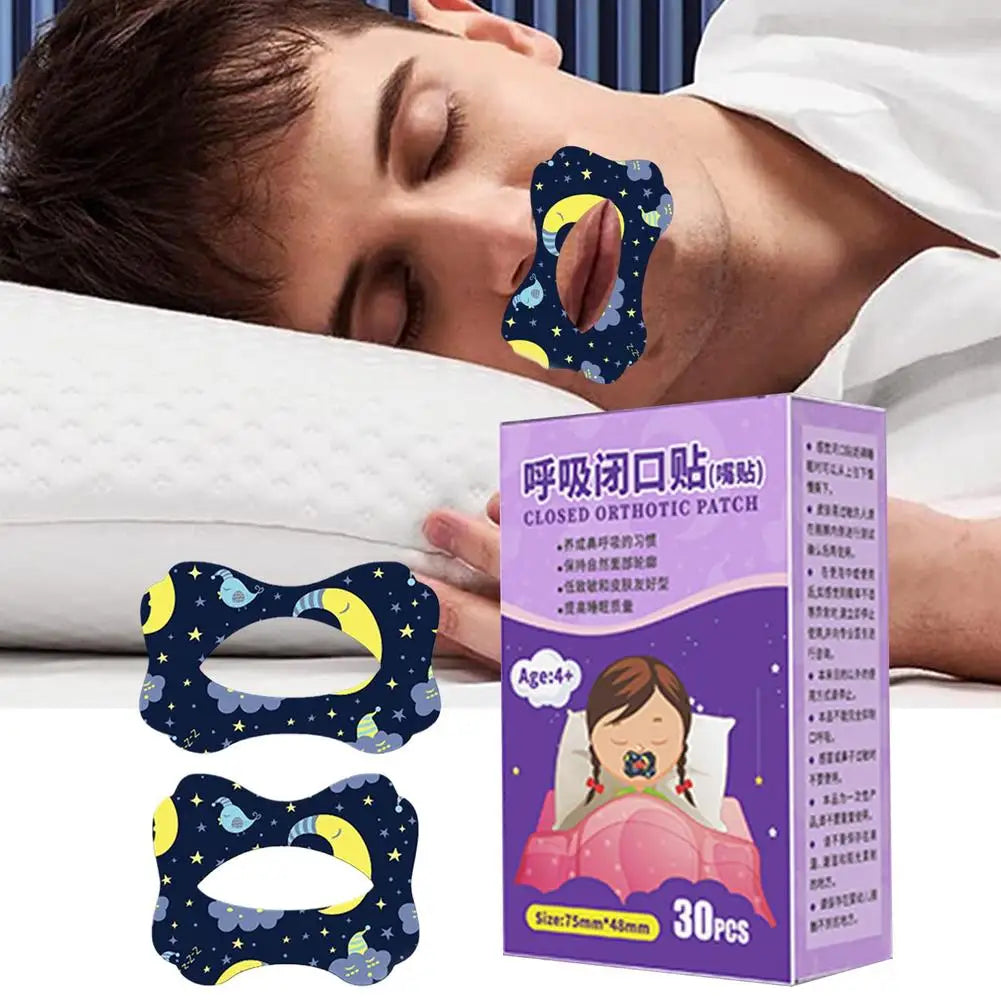 Anti-Snoring Stickers for Kids and Adults, Stop Snoring Patch, Improve Sleep, Better Breathing, Night Sleep, Mouth Orthosis, Q8O5, 30 Pack 