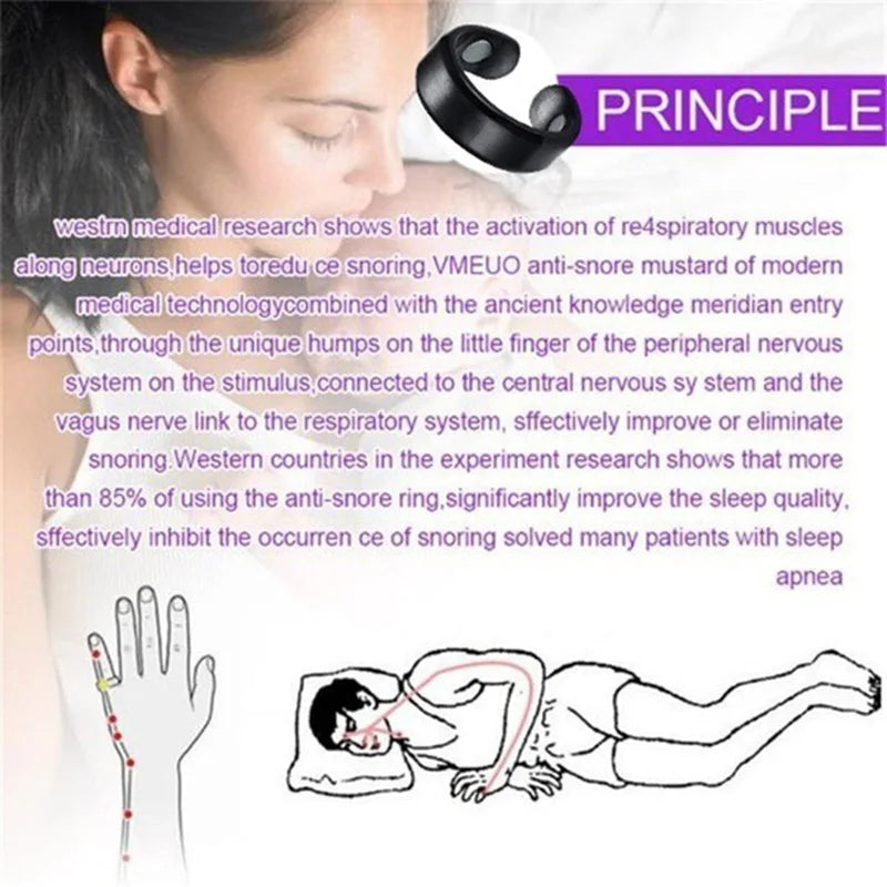 Anti Snoring Apnea Sleeping Device Acupressure Anti Snoring Ring Reflexology Treatment Promoting Better Sleep Quality 