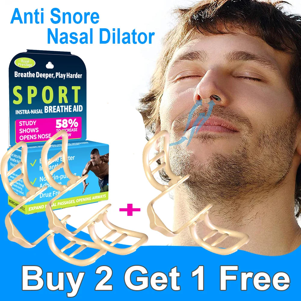 Anti Snoring Nasal Dilator, Stop Snoring Silicone Nose Clip, Sport Easy Breath Nasal Clip, Snoring Aid Device, Improve Sleep 