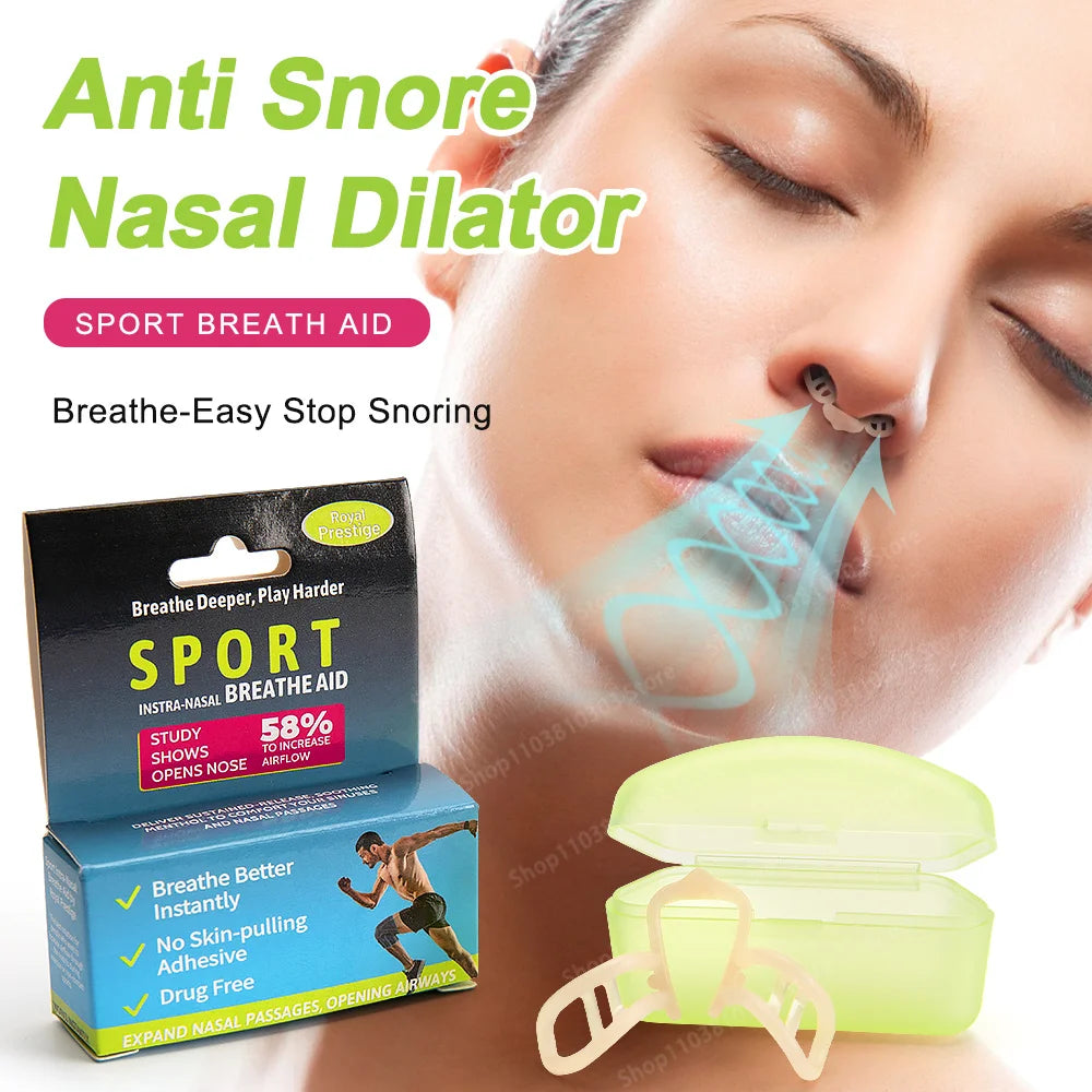 Anti Snoring Nasal Dilator, Stop Snoring Silicone Nose Clip, Sport Easy Breath Nasal Clip, Snoring Aid Device, Improve Sleep 