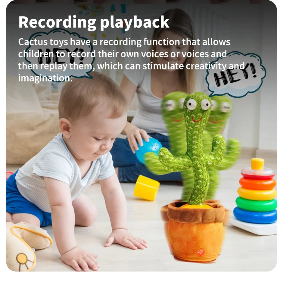 Smart Interactive Cactus Learning and Musical Toy for Kids, Dancing Record and Speak with Fun 