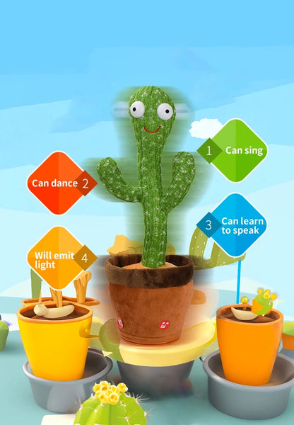 Smart Interactive Cactus Learning and Musical Toy for Kids, Dancing Record and Speak with Fun 