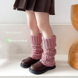 Calcetines calentadores de piernas de punto trenzado Lolita para niñas, cubrepiés cálidos para bebés, lindos y dulces protectores de ballet, calcetines largos 