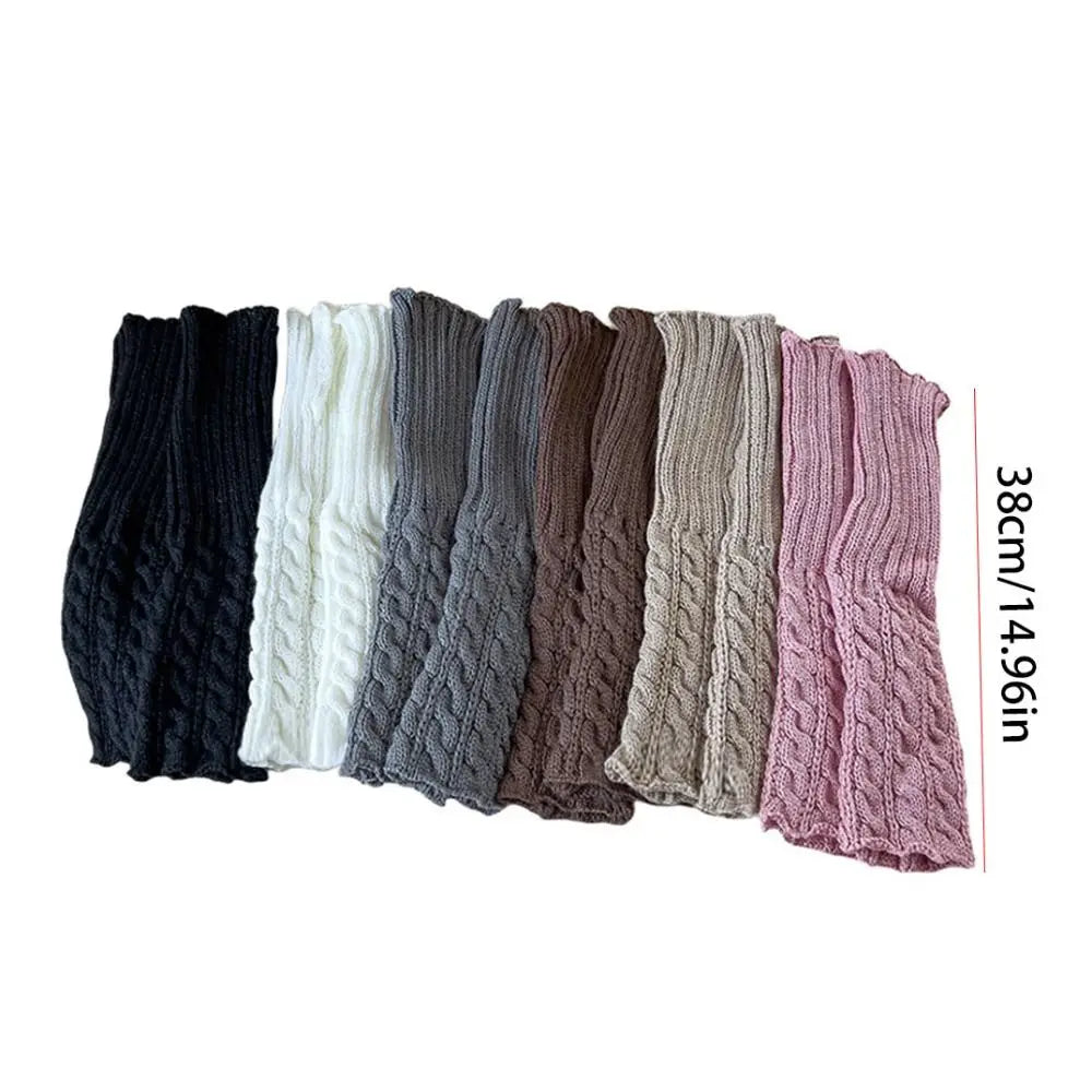 Calcetines calentadores de piernas de punto trenzado Lolita para niñas, cubrepiés cálidos para bebés, lindos y dulces protectores de ballet, calcetines largos 