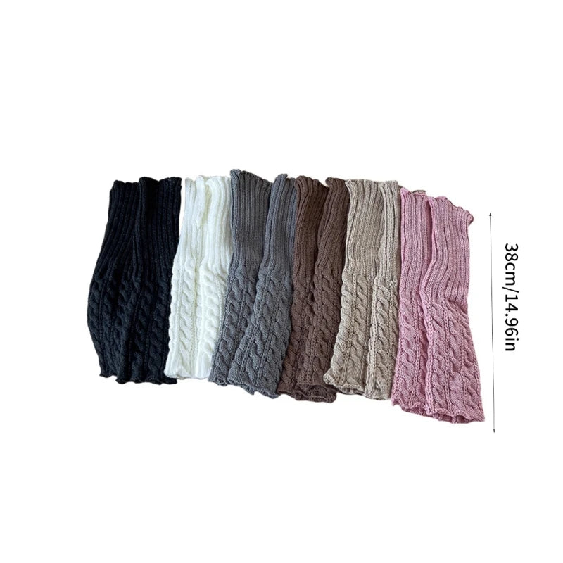 Calentadores de piernas holgados para niñas, calcetines de punto de otoño, A2UB 