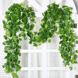 Artificial Green Ivy Leaf Garland Plant, Silk Wall Hanging Vine, Home Garden Decoration, Wedding Party, DIY Fake Wreath Leaves, 2.2m 