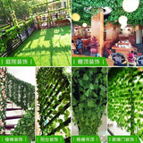 Artificial Green Ivy Leaf Garland Plant, Silk Wall Hanging Vine, Home Garden Decoration, Wedding Party, DIY Fake Wreath Leaves, 2.2m 