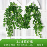 Artificial Green Ivy Leaf Garland Plant, Silk Wall Hanging Vine, Home Garden Decoration, Wedding Party, DIY Fake Wreath Leaves, 2.2m 