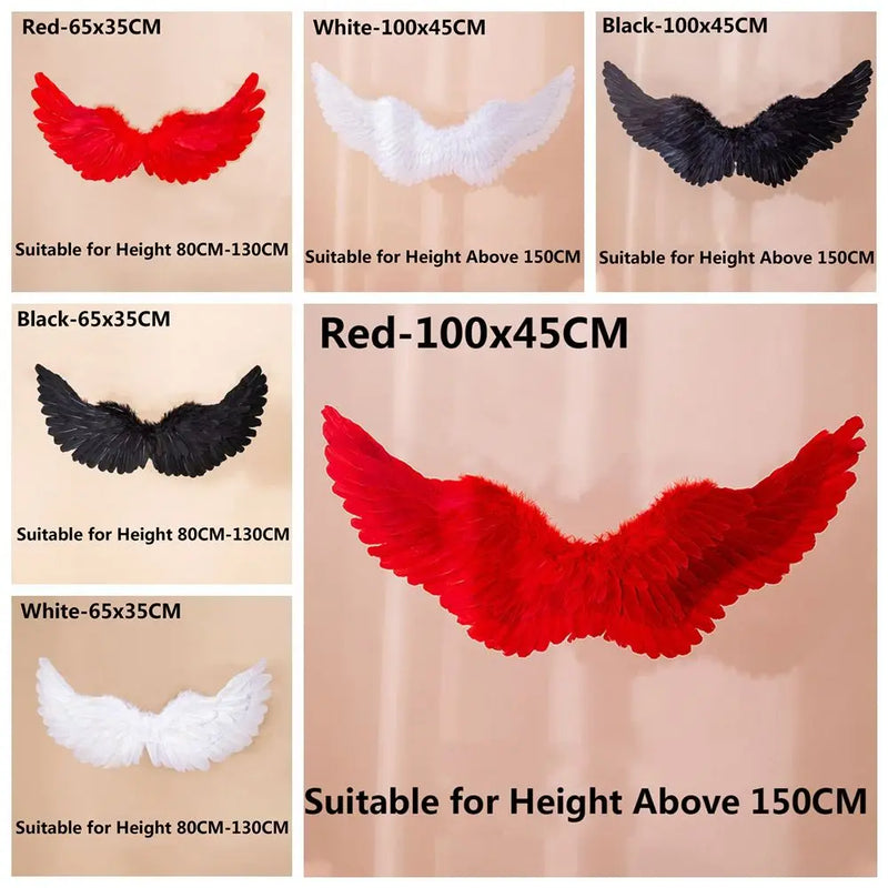 Asas de penas de anjo para mulheres e meninas, decoração de festa, adereços cena layout, decoração de festa de natal
