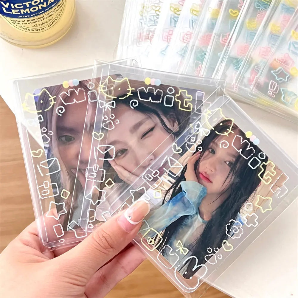 Auto-adesivo Graffiti Kitten Bag, Small Card Self Sealing Bag, Packaging Card Gift Bag, Alta Aparência OPP Bag, 20 Pcs, 50 Pcs, 100 Pcs