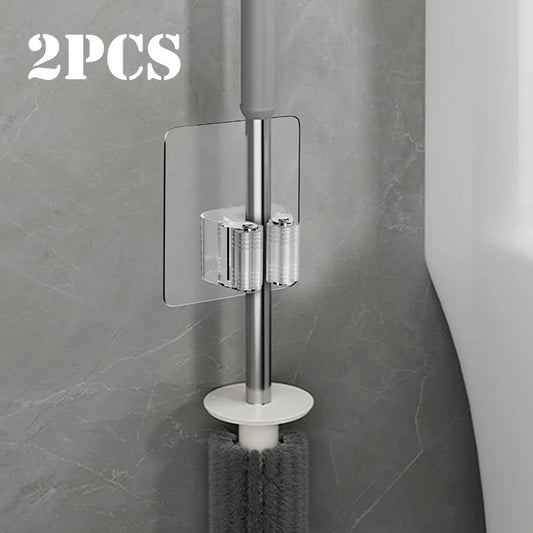 Auto-adesivo Mop e Broom Holder, Montagem na parede, Vassoura Gripper Holds, Casa, Jardim, Garagem, Armazenamento, 1 Pc, 2Pcs