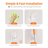 Auto-adesivo Mop e Broom Holder, Montagem na parede, Vassoura Gripper Holds, Casa, Jardim, Garagem, Armazenamento, 1 Pc, 2Pcs