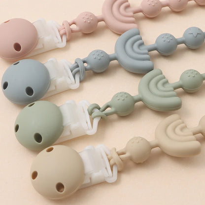 Baby Silicone Pacifier Chain Clip Dummy Nipples Holder Clips BPA Free Babies Teething Chain Toy Gifts For Cute Baby Accessories 