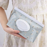 Baby Wet Wipe Pouch, Portable Wipes Holder, Flip Cover Case, Reusable Snap-Strap, Refillable Cosmetic Bag, Useful Tissue Box, EVA 
