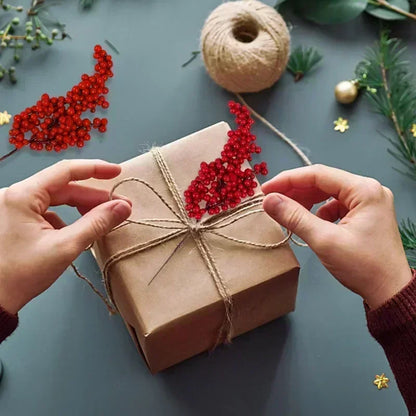 Bagas artificiais decoração de natal ramos de frutas vermelhas para festa de árvore de natal ornamentos de mesa para casa guirlanda de frutas vermelhas presente diy