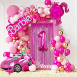 Balão Garland Arch Kit para Decoração, Rosa Vermelha, Foil Ball, Princesa, Aniversário, Baby Shower, Girl, Party Supplies, 97pcs