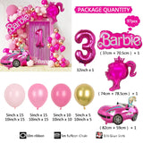 Balão Garland Arch Kit para Decoração, Rosa Vermelha, Foil Ball, Princesa, Aniversário, Baby Shower, Girl, Party Supplies, 97pcs