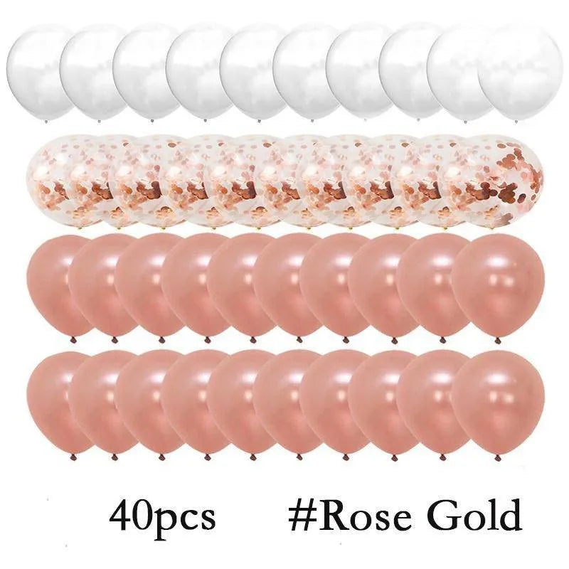 Confetti Latex Balloon for Party Decorations, Blue, Pink, Gold, Birthday, Baby Shower, Wedding, 12in, 40pcs per set 