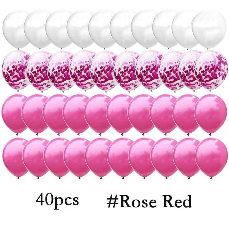 Confetti Latex Balloon for Party Decorations, Blue, Pink, Gold, Birthday, Baby Shower, Wedding, 12in, 40pcs per set 