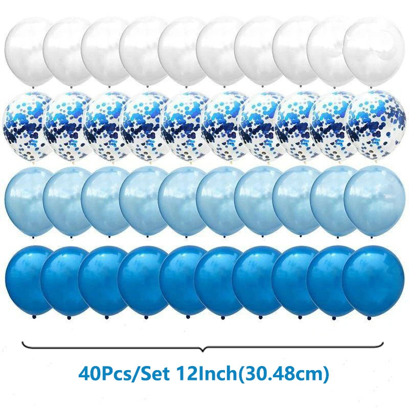 Confetti Latex Balloon for Party Decorations, Blue, Pink, Gold, Birthday, Baby Shower, Wedding, 12in, 40pcs per set 