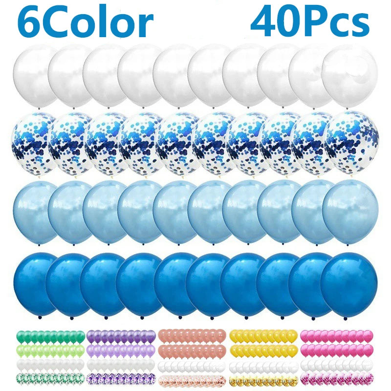Confetti Latex Balloon for Party Decorations, Blue, Pink, Gold, Birthday, Baby Shower, Wedding, 12in, 40pcs per set 