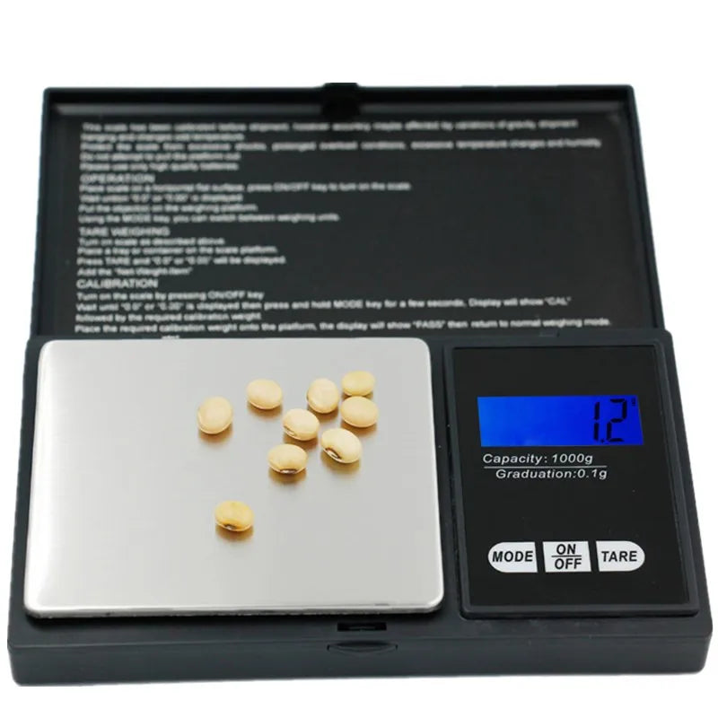 Portable Electronic Jewelry Scales, Gold Gram Weight Scale, 1000g, 0.1g, 200g, 0.01g, 500g, 0.01g 