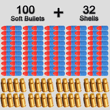 Soft EVA Bullets for Toy Gun, Glock Colt 1911, Kids Shooting Game, 80 Shells, 100 Soft 