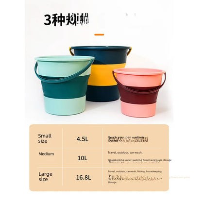 Portable Folding Wash Bucket Household Car Use Plastic Thickened Folding Bucket for Outdoor Fishing 