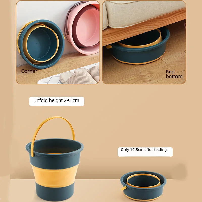 Portable Folding Wash Bucket Household Car Use Plastic Thickened Folding Bucket for Outdoor Fishing 
