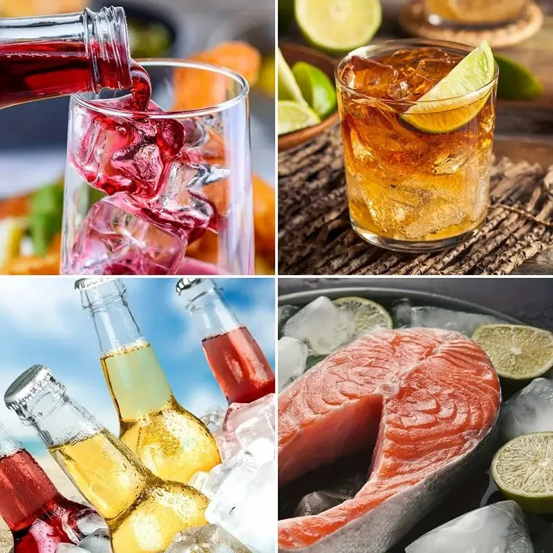 Flexible Ice Cube Tray with Lid, Food Grade Silicone Mold, Freezer Trays, 6 Cavities, 1Pc, Hot Sale 