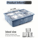 Flexible Ice Cube Tray with Lid, Food Grade Silicone Mold, Freezer Trays, 6 Cavities, 1Pc, Hot Sale 