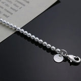 Exquisite Silver Plated Bracelet Fashion Charm 4mm Beads Women Hot Sale Cute Silver Jewelry Birthday Gift H198 