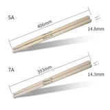 Lightweight Maple Wood Drumsticks, Wood Color Drum Sticks, Musical Aparts, Adult and Kids Gift, Size 5A, 7A, 1 Pair 