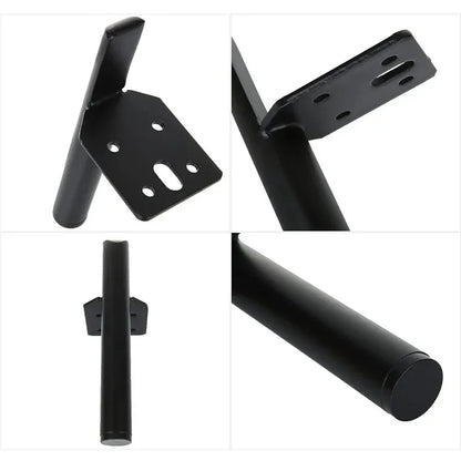Base de silla personalizada de 4 piezas, con textura negra mate, accesorios para muebles, elegante sofá de hierro y metal, 15 cm y 20 cm. 