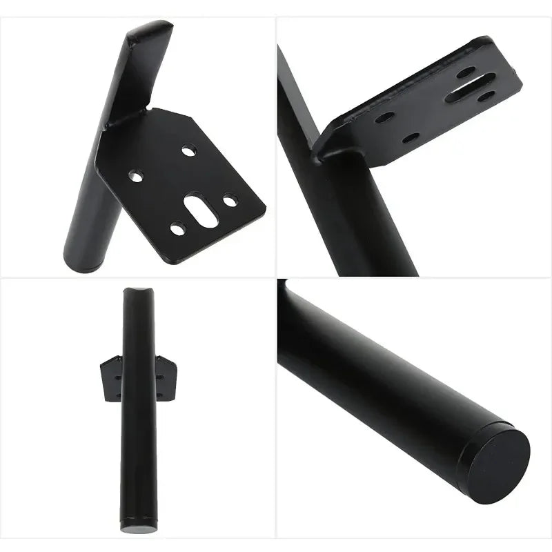 Base de silla personalizada de 4 piezas, con textura negra mate, accesorios para muebles, elegante sofá de hierro y metal, 15 cm y 20 cm. 