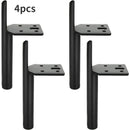 Base de silla personalizada de 4 piezas, con textura negra mate, accesorios para muebles, elegante sofá de hierro y metal, 15 cm y 20 cm. 