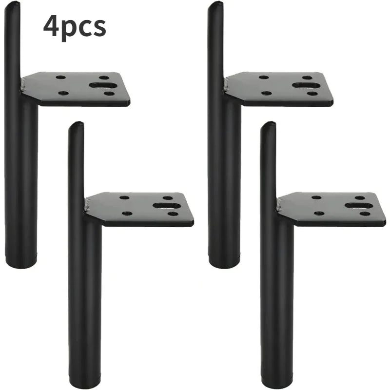 Base de silla personalizada de 4 piezas, con textura negra mate, accesorios para muebles, elegante sofá de hierro y metal, 15 cm y 20 cm. 