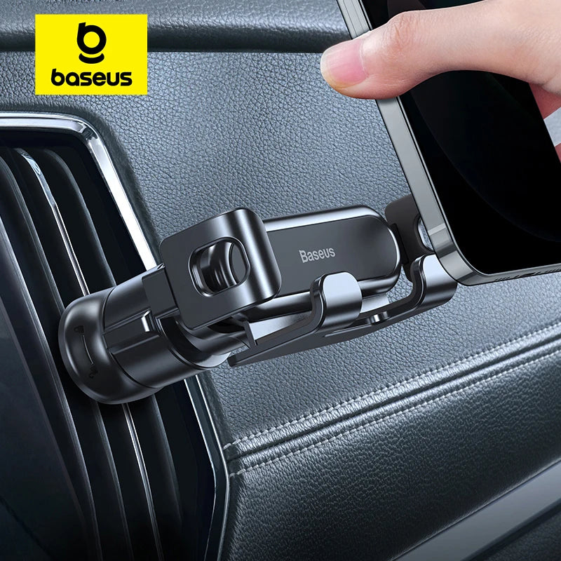 Baseus - Soporte para iPhone en el coche, soporte para rejilla de ventilación, soporte de gravedad para teléfono móvil, soporte flexible para GPS 