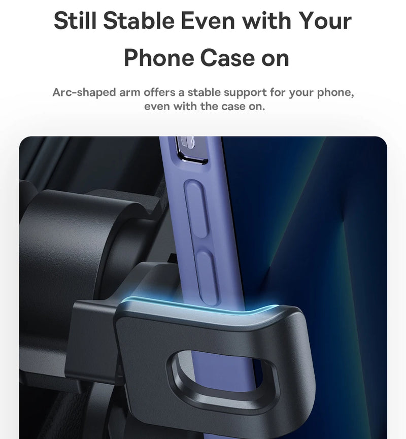 Baseus - Soporte para iPhone en el coche, soporte para rejilla de ventilación, soporte de gravedad para teléfono móvil, soporte flexible para GPS 