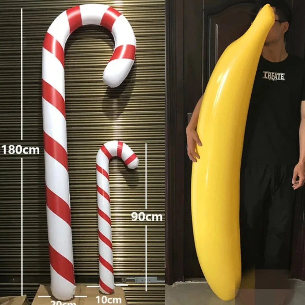 Inflatable Christmas canes, giant banana decoration, lollipop balloon, home party ornaments, bar atmosphere props, 2024 