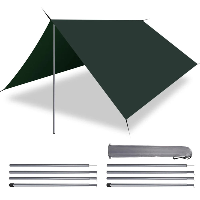 Bastones de trekking telescópicos, ligeros, ajustables y plegables, para acampar, senderismo, con toldo, 2 m, juego de 2 