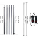 Bastones de trekking telescópicos, ligeros, ajustables y plegables, para acampar, senderismo, con toldo, 2 m, juego de 2 