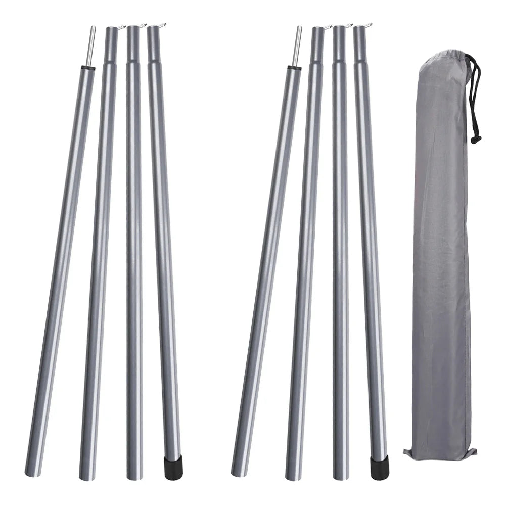 Bastones de trekking telescópicos, ligeros, ajustables y plegables, para acampar, senderismo, con toldo, 2 m, juego de 2 