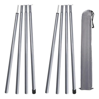 Bastones de trekking telescópicos, ligeros, ajustables y plegables, para acampar, senderismo, con toldo, 2 m, juego de 2 