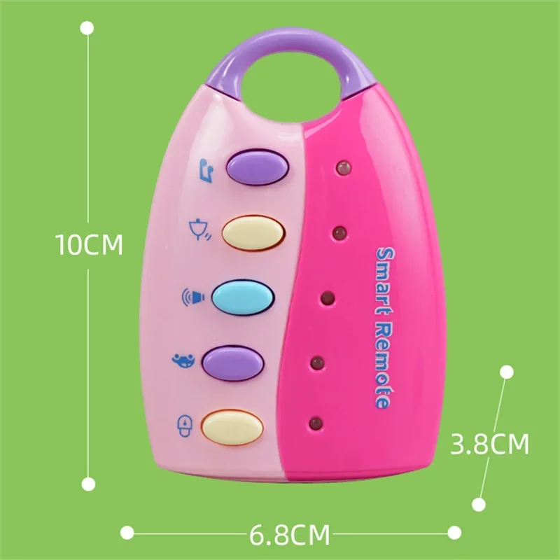 Llave de coche de simulación de educación temprana para bebés con luces y música, coche de simulación, efectos de sonido, divertidos juguetes educativos 
