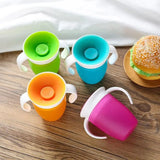 Bebê aprendendo beber copo com alça dupla tampa flip, 360 graus podem ser girados, Leakproof, bebês copos de água, garrafa