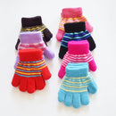 Guantes de invierno de punto a rayas para bebés, niños y niñas, de dedo completo, para exteriores, accesorios para niños de 1, 2, 3, 4 y 5 años 